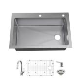 Dolancourt 33" Drop-In Sink, 18ga