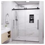 Matte Black Frameless Shower Door
