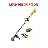 Ryobi 40V 15" Trimmer, ** Missing CHARGER**