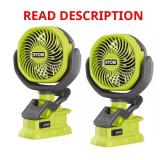 RYOBI ONE+ 18V Cordless Clamp Fan (2-Pack)