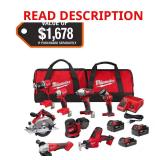 Milwaukee M18 18V Cordless 8-Tool Kit +3 Batt