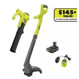 RYOBI 18V String Trimmer & Blower Kit