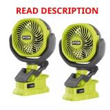RYOBI ONE+ 18V Cordless Clamp Fan (2-Pack)