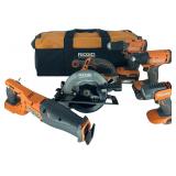 RIDGID 18V 5-Tool Kit w/ 1x4.0Ah Batteries, Missi