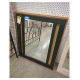 Green-Framed Wall Mirror