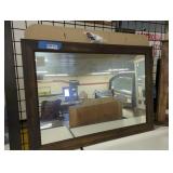 Rustic Wood-Framed Wall Mirror