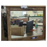 Rustic Wood-Framed Wall Mirror