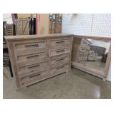 Large Wooden Dresser with Mirror