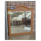 Wooden Framed Mirror with Decorative Top