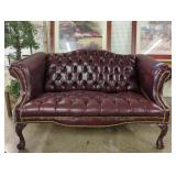 Vintage Burgundy Tufted Loveseat