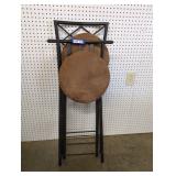 2 Black Metal Folding Chairs