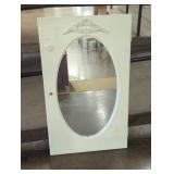 Oval Mirror-Panel Door with Decorative Trim