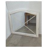 Vintage-Style Wall Mirror with Distressed Frame