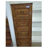 Five-Drawer Wooden Filing Cabinet