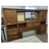 Large Wooden Hutch with Storage Cabinets