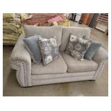 Upholstered Loveseat with Decorative Pillows