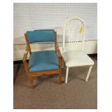 Pair of Vintage Chairs, Blue/White Accents