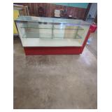 Glass Display Case with Red Base