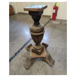 Wooden Table Pedestal with Wheels