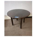 Round Wooden Dining Table with Folding Ends