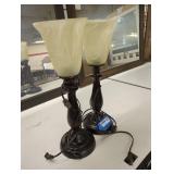 Pair of Table Lamps with Frosted Shades