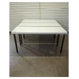Set of 3 White Tables with Black Legs