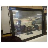 Large Dark Wood-Framed Wall Mirror