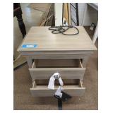 Modern Gray Wooden Nightstand with Drawers