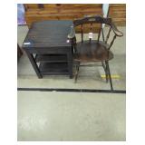 Wooden Chair and Side Table Set