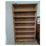 Tall Wooden Bookshelf with Six Shelves