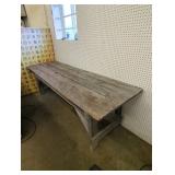 Rustic Wooden Bench with Weathered Finish