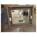 Framed Mirror with Wood-Look Finish