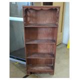 Vintage Wooden Bookshelf with Decorative Sides