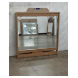 Large Wooden Framed Wall Mirror