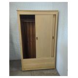 Vintage Wooden Wardrobe with Sliding Doors