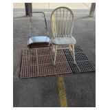 Pair of chairs and rubber mats.