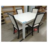 Modern White Dining Table with 4 Chairs