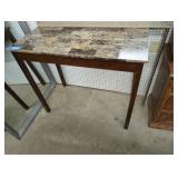 Rectangular Console Table with Marble-Look Top