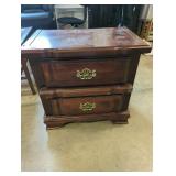 Vintage Two-Drawer Wood Nightstand