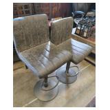 Pair of Vintage-Style Swivel Bar Stools