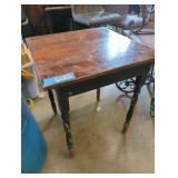 Vintage Wood Table with Turned Legs
