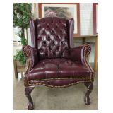 Vintage Wingback Armchair with Button Tufting