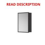 15 x 19 in Aluminum Medicine Cabinet Black