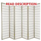6 ft. Grey Window Pane 6-Panel Room Divider