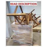 Skid lot of wooden patio furniture