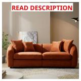 87 in W Velvet 3-Seater Sofa in Orange-Red Box 2/