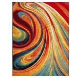 Splash Red/Blue 8 ft. x 10 ft. Abstract Rug