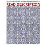 Blue 8 ft. x 10 ft. Neutral Tiles Rug