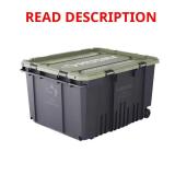 170 Gal Pro Grip Storage Tote   Black/Army Lid