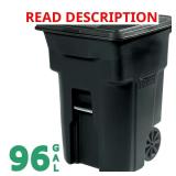 Toter 96 Gal Black Rolling Trash Can